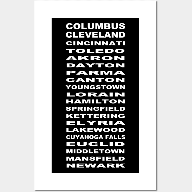 Ohio Cities Bus Roll Wall Art by RockettGraph1cs